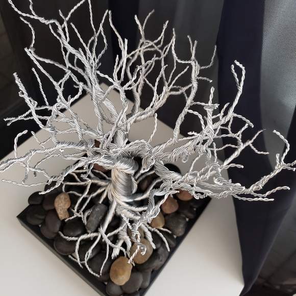 Wire Tree Bonsai Twisted Metal Sculpture Tree of Life Money Tree Original 10" - Picture 6 of 6